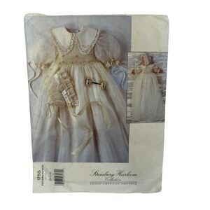 Vogue #1755 Strasburg Heirloom Collection Smocked Christening Dress Sz NB, S & M